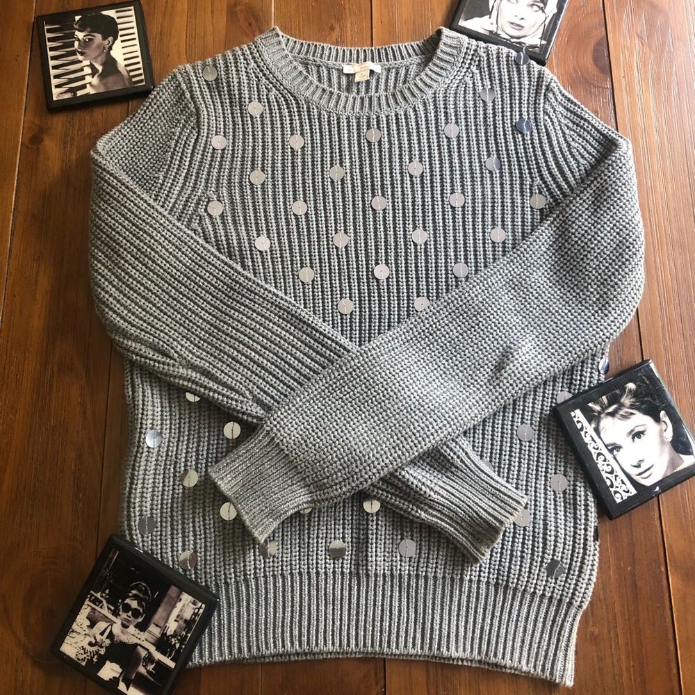 GAP Grey Sequence Sweater Small